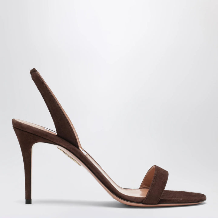 Aquazzura - So Nude mid-heel sandals in Espresso Brand Apparel &amp; Accessories > Shoes