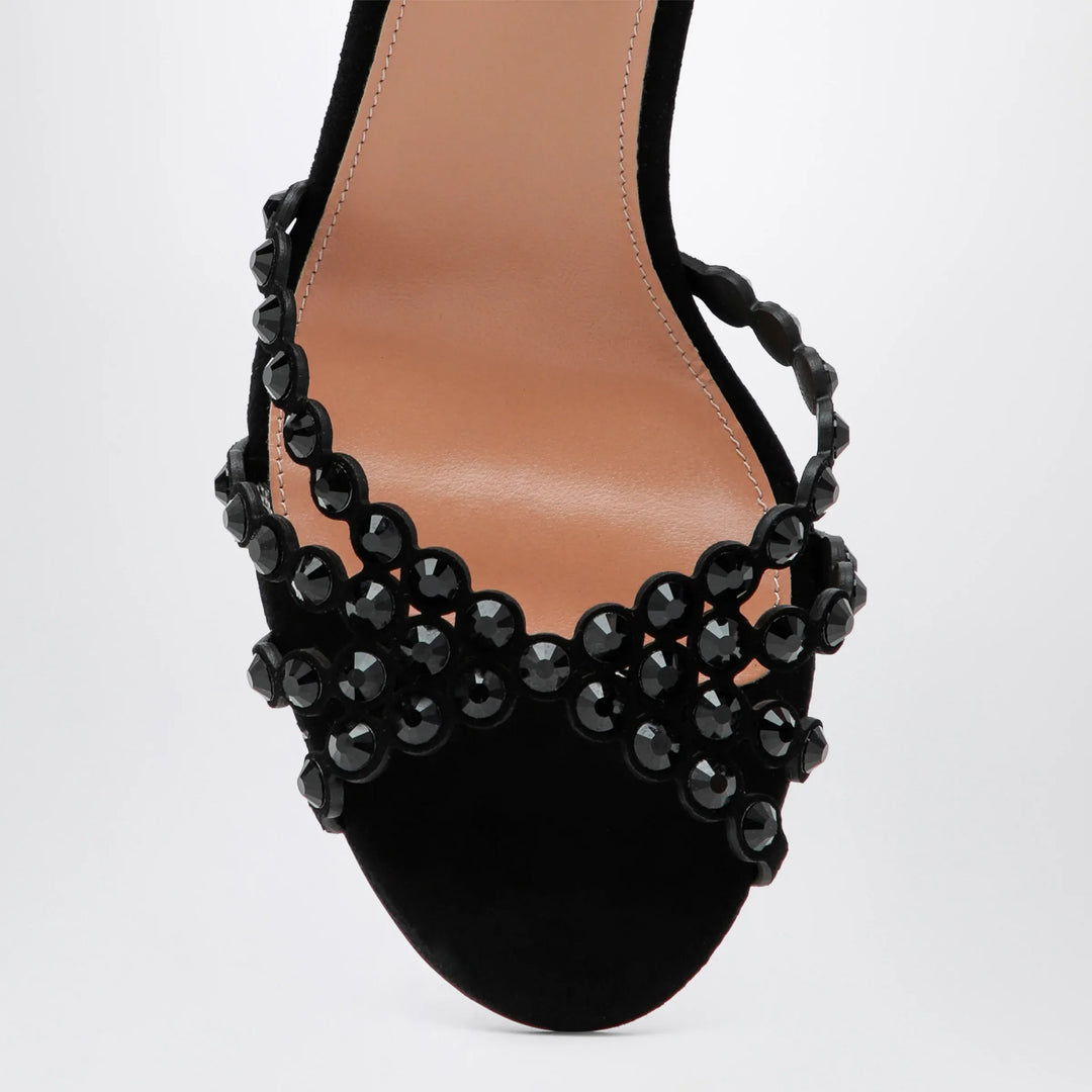 Aquazzura - Tequila black sandals in suede with crystals Brand Apparel &amp; Accessories > Shoes