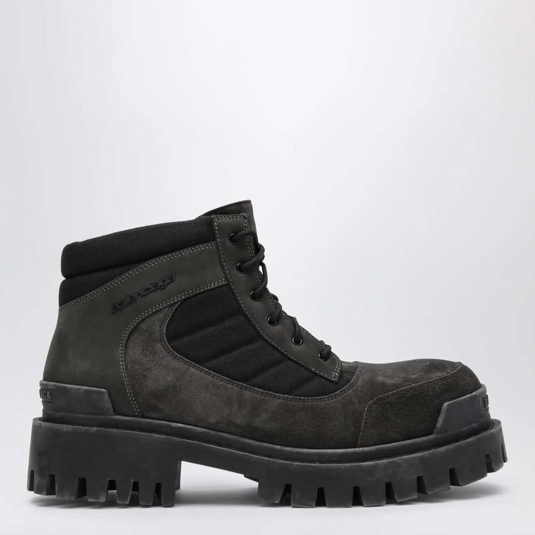 Balenciaga - Combat Strike low lace-up suede boots brown/black Brand Apparel &amp; Accessories > Shoes