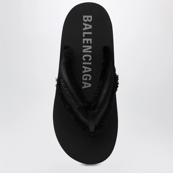 Balenciaga - Jet Lag thong sandals in black satin Brand Apparel &amp; Accessories > Shoes