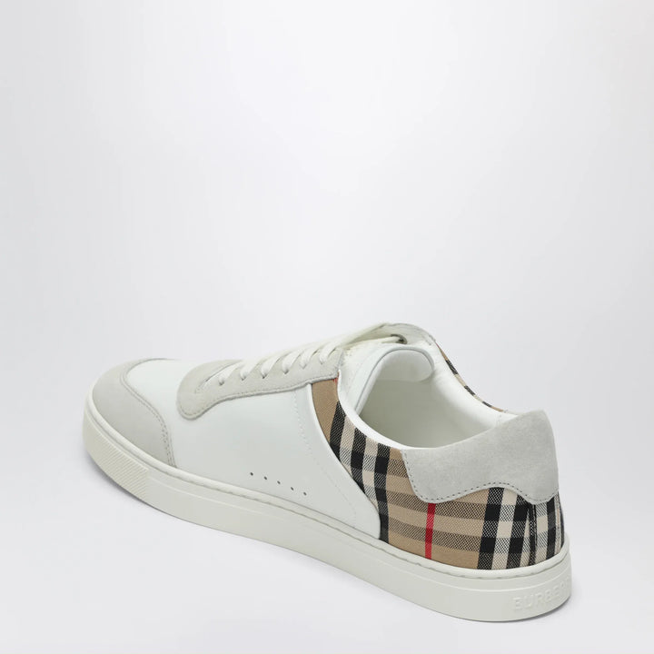 Burberry - White and Check leather sneakers Brand Apparel &amp; Accessories > Shoes