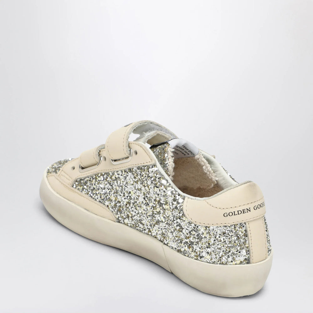 Golden Goose - Old School Sneakers in platinum/cream glitter Brand Apparel & Accessories > Shoes