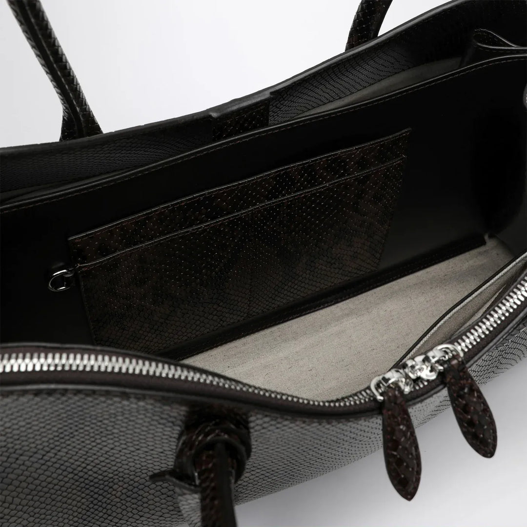 Stella McCartney - Espresso snake-effect Ryder tote bag Brand Apparel &amp; Accessories TU