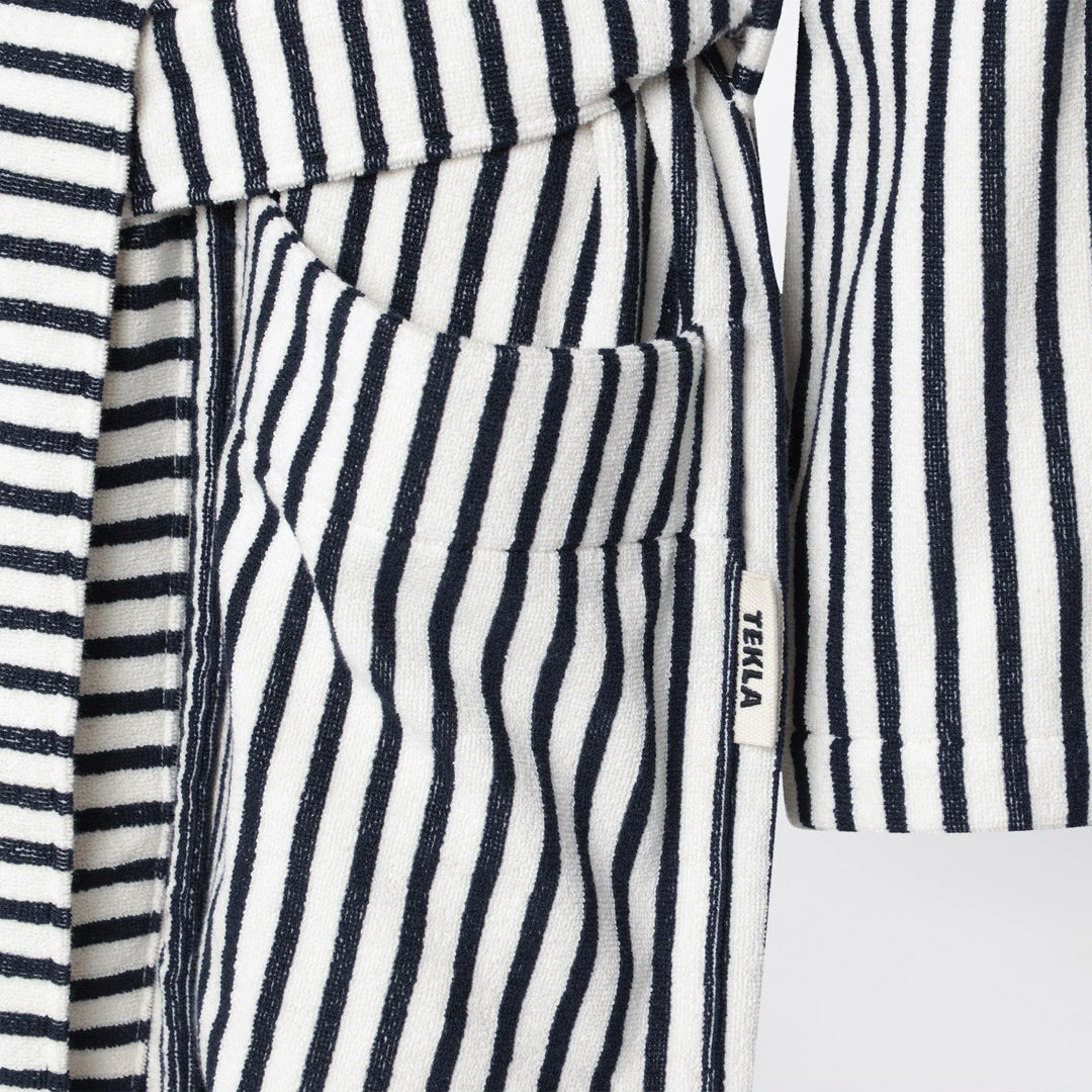 Tekla - White and black striped bathrobe Brand Apparel &amp; Accessories