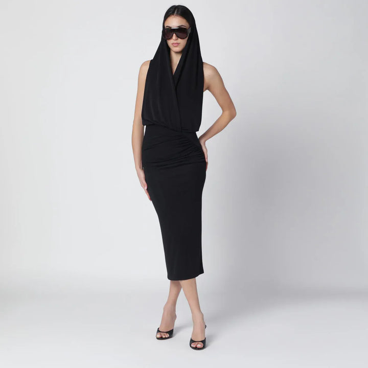 THE ANDAMANE - Black Annie hooded midi dress Brand Apparel &amp; Accessories 38  IT