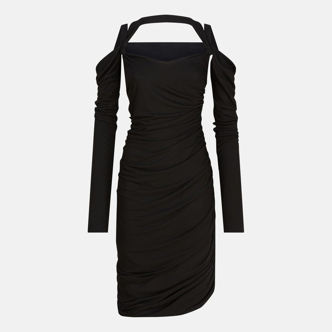 Apparel & Accessories The Attico - Black midi dress in viscose crêpe Brand