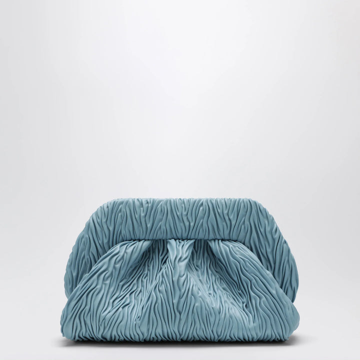 THEMOIRè - Blue ruched vegan leather Bios clutch Brand Apparel &amp; Accessories TU