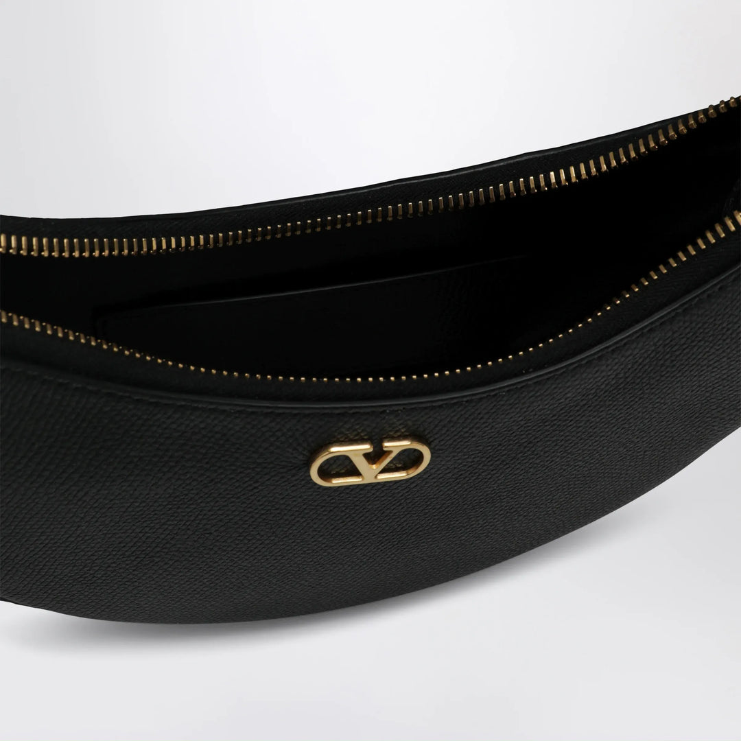 Valentino Garavani - VLogo mini shoulder bag in hammered calfskin, black Brand Apparel &amp; Accessories TU