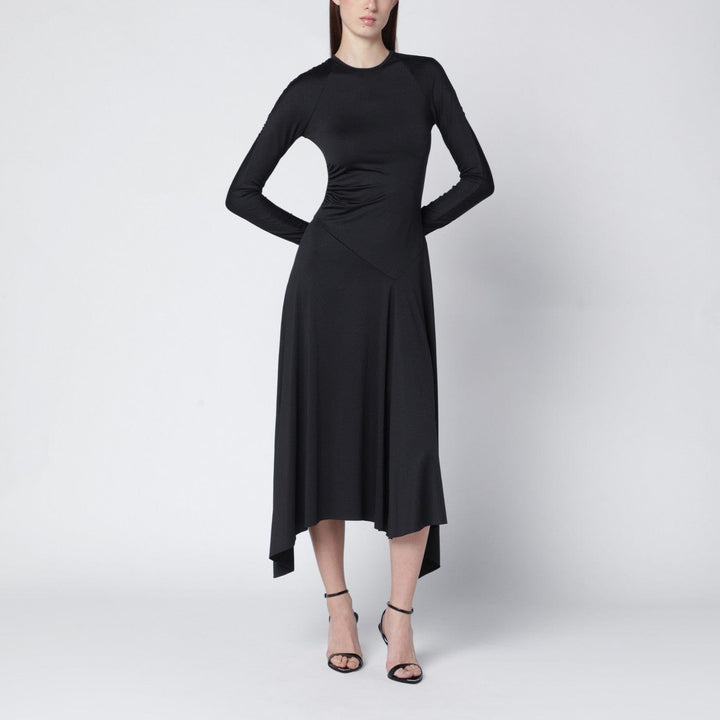 Apparel &amp; Accessories Victoria Beckham - Black asymmetric midi dress Brand