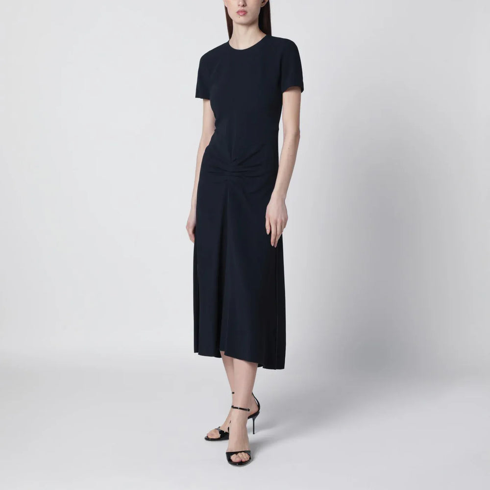 Victoria Beckham - Blaire dress with gathered waist in navy blue Brand Apparel & Accessories 10 UK