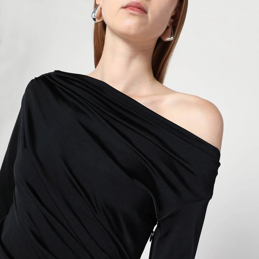 Victoria Beckham - Long black dress in viscose jersey Brand Apparel &amp; Accessories 6 UK