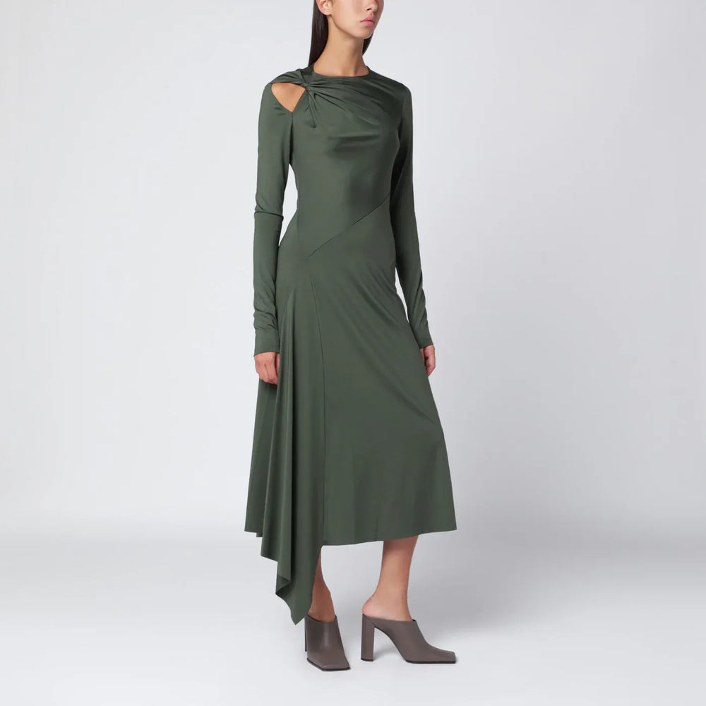 Victoria Beckham - Midi dress in oregano green with interlace Brand Apparel & Accessories 10 UK