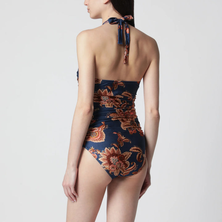 ZIMMERMANN - Aster Navy Jacobean one-piece swimsuit Brand Apparel &amp; Accessories
