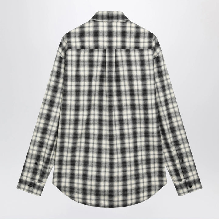 Balenciaga - Regular-fit checked cotton flannel shirt in white/black Brand