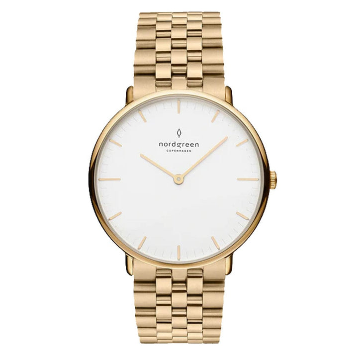 Nordgreen Chronograph Watches Nordgreen Native 28mm Gold 5 Link Stainless Steel Strap Watch Nordgreen Native 28mm Gold 5 Link Stainless Steel Strap Watch Brand