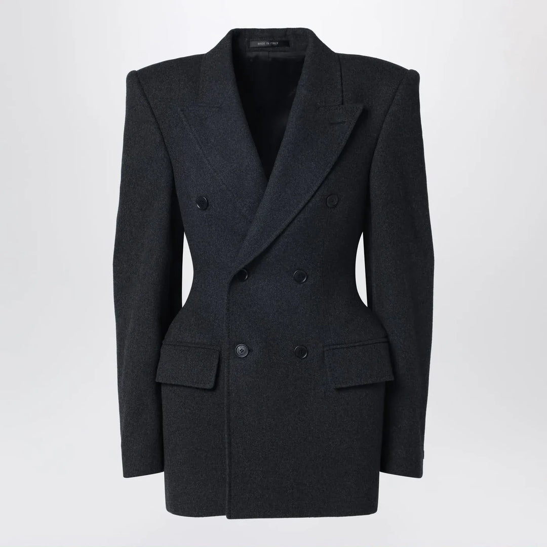 Balenciaga - Grey double-breasted cashmere jacket Brand Coats &amp; Jackets 38  FR