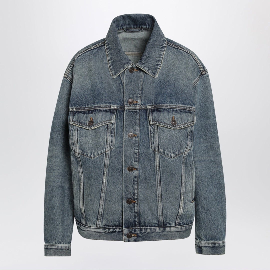 Coats &amp; Jackets Balenciaga - Kick cotton denim jacket in dirty vintage blue Brand