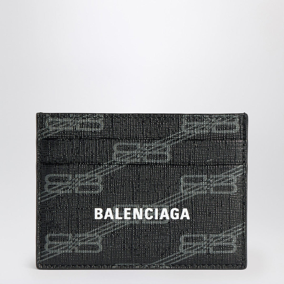 Coats &amp; Jackets TU Balenciaga - Signature card holder in black and grey BB Monogram coated canvas Brand