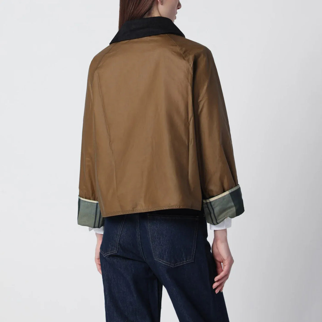 Barbour - Alma jacket sand beige/olive green in waxed cotton Brand Coats &amp; Jackets