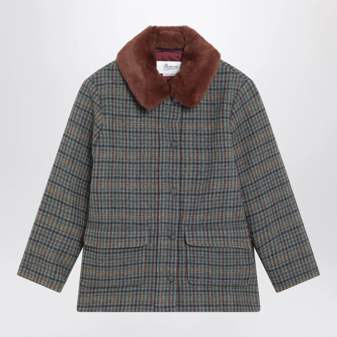 Bonpoint - Joao quilted wool coat with checked pattern Brand Coats &amp; Jackets 4