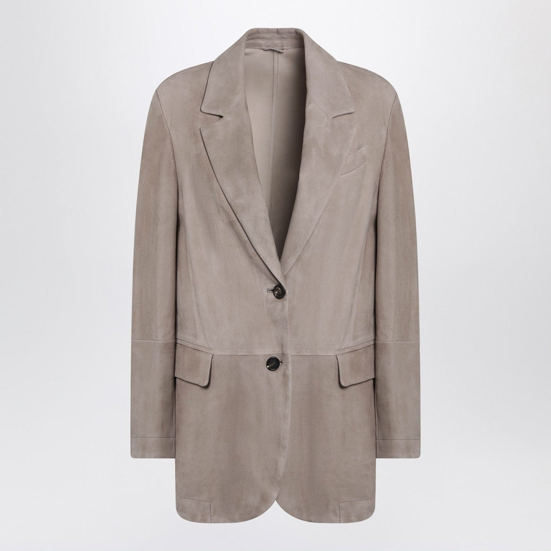 Coats &amp; Jackets 40  IT Brunello Cucinelli - Light brown suede single-breasted blazer Brand