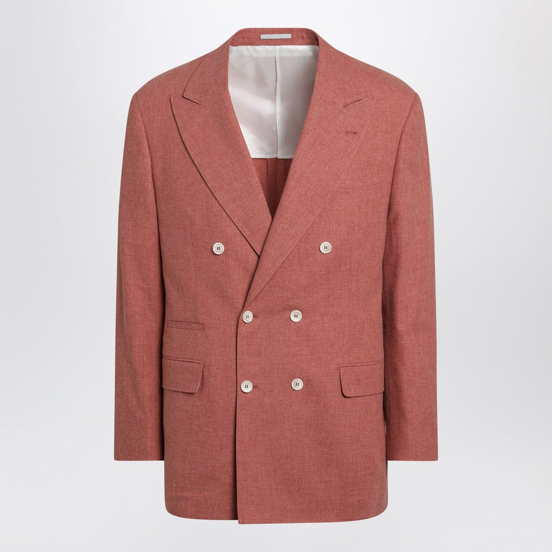 Coats &amp; Jackets Brunello Cucinelli - Peach double-breasted wool-blend jacket Brand