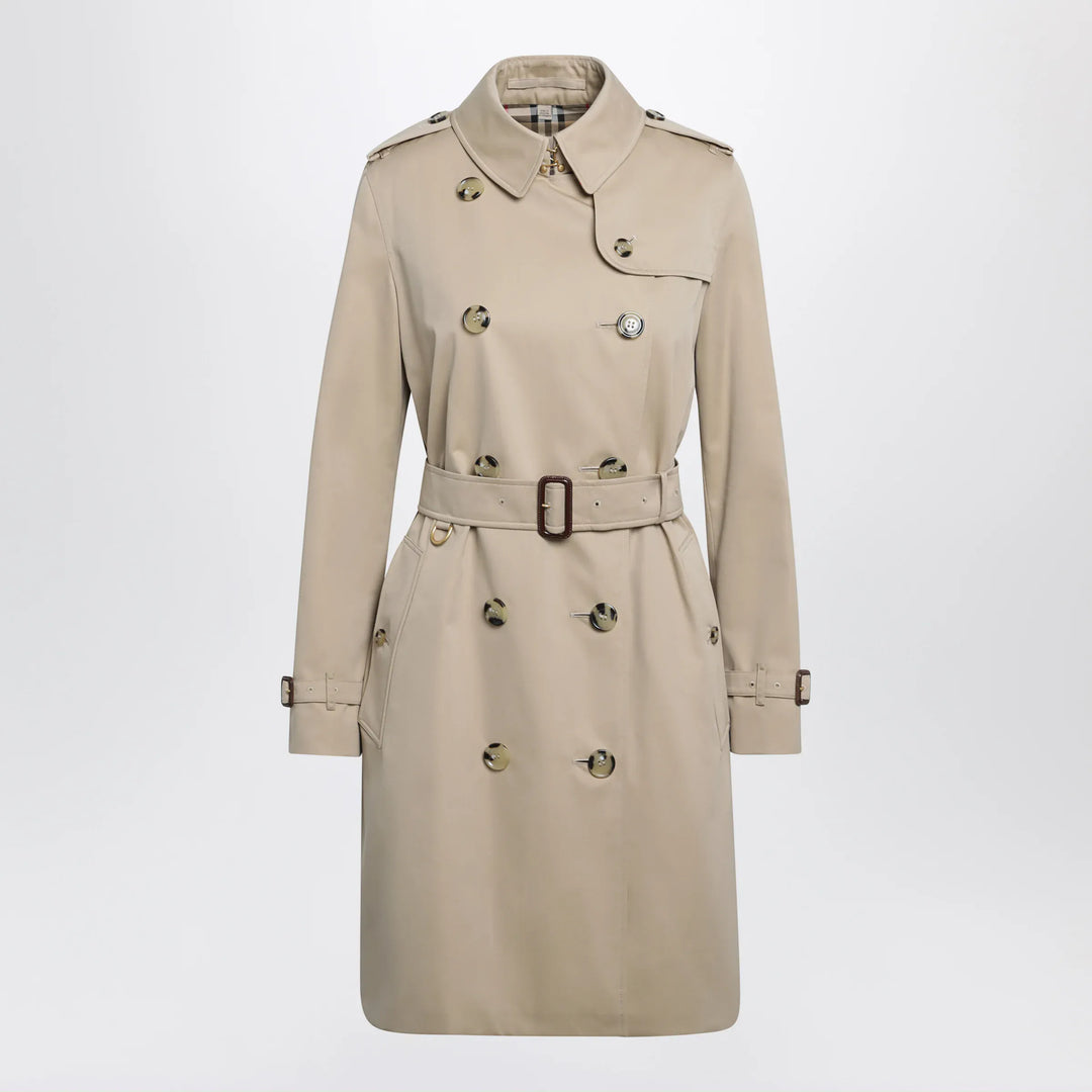 Burberry - Beige double-breasted Kensington cotton trench coat Brand Coats &amp; Jackets 6 UK