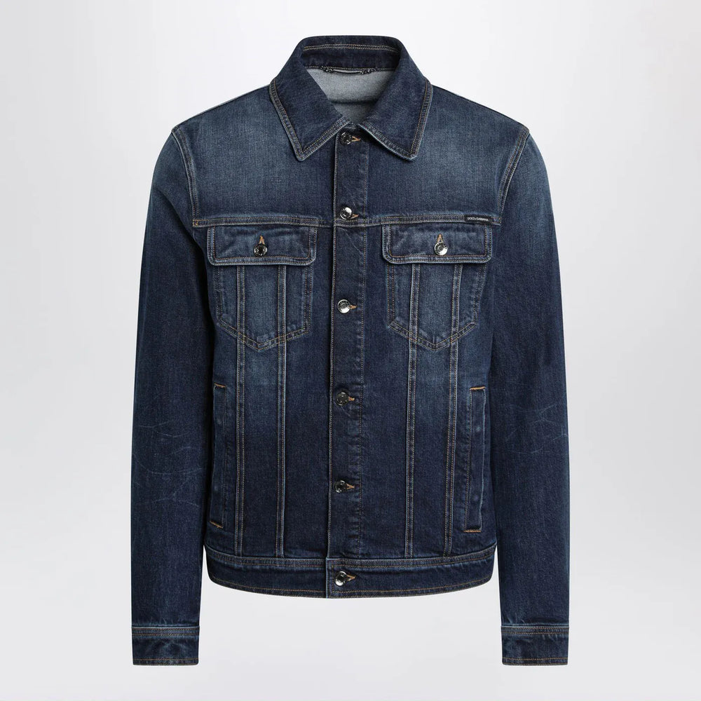 Dolce&Gabbana - Blue denim jacket Brand Coats & Jackets 48 IT