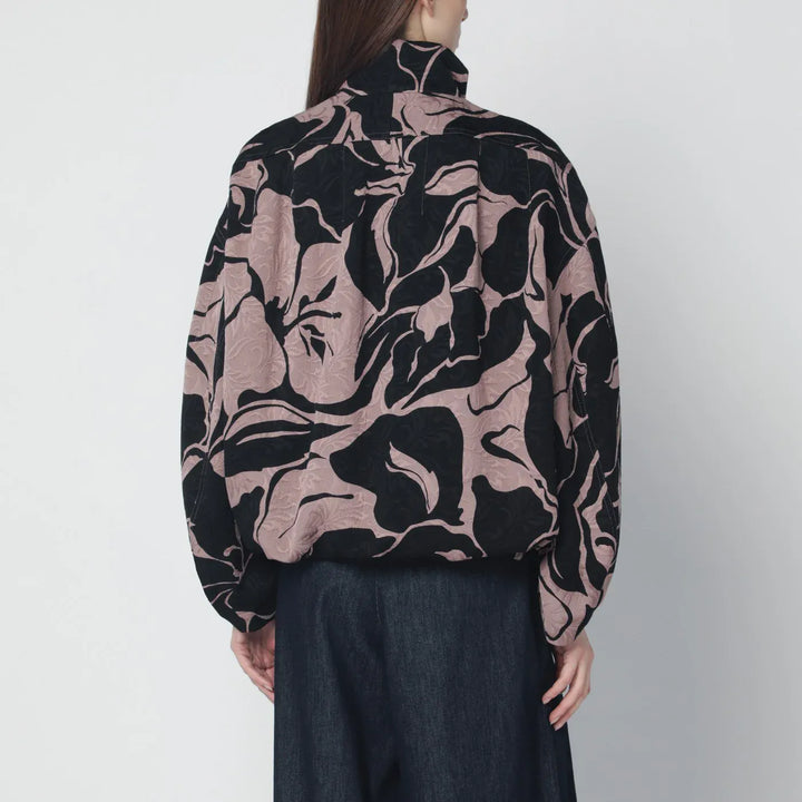 Dries Van Noten - Black jacket with floral jacquard texture Brand Coats &amp; Jackets M