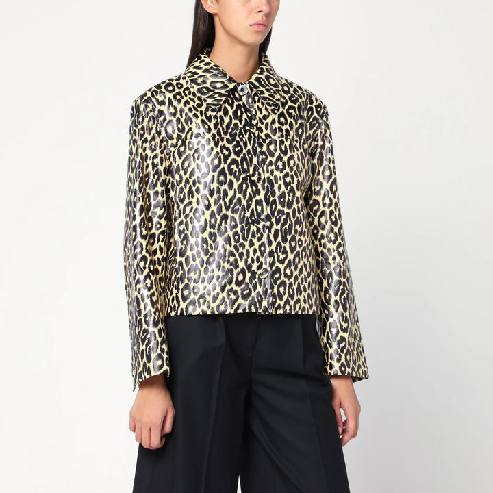 Jil Sander - Leopard print jacket in coated fabric Brand Coats &amp; Jackets 36  FR