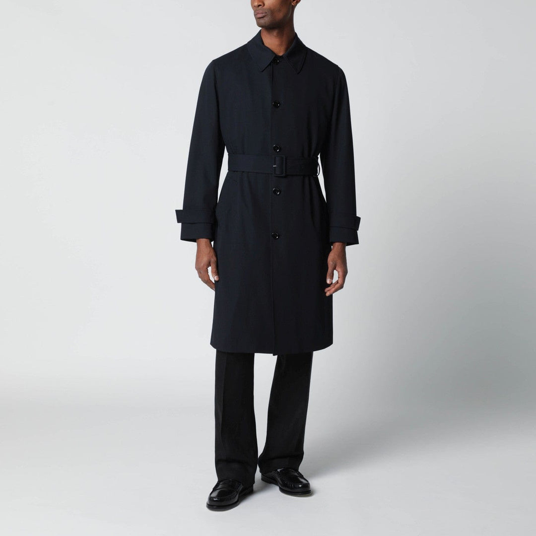 Coats & Jackets Lardini - Blue single-breasted wool trench coat Brand