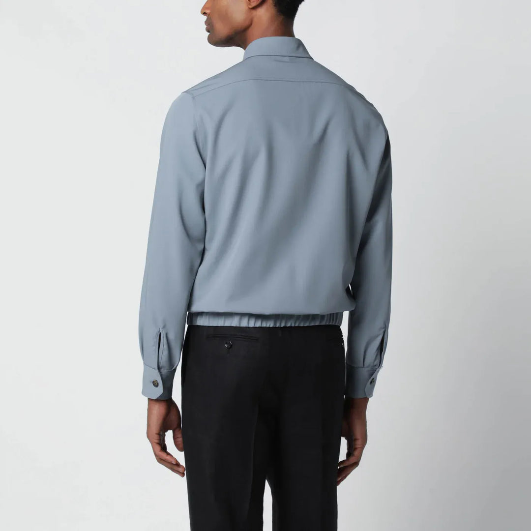 Lardini - Grey wool shirt jacket Brand Coats &amp; Jackets