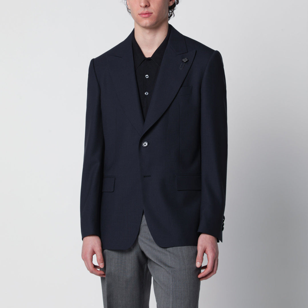 Coats & Jackets Lardini - Single-Breasted Blue Wool Jacket Brand
