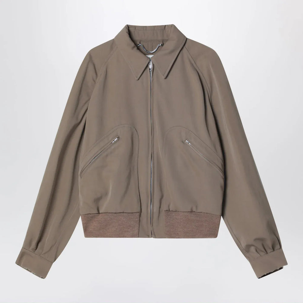 Maison Margiela - Beige virgin wool zip-up jacket Brand Coats & Jackets 42  IT