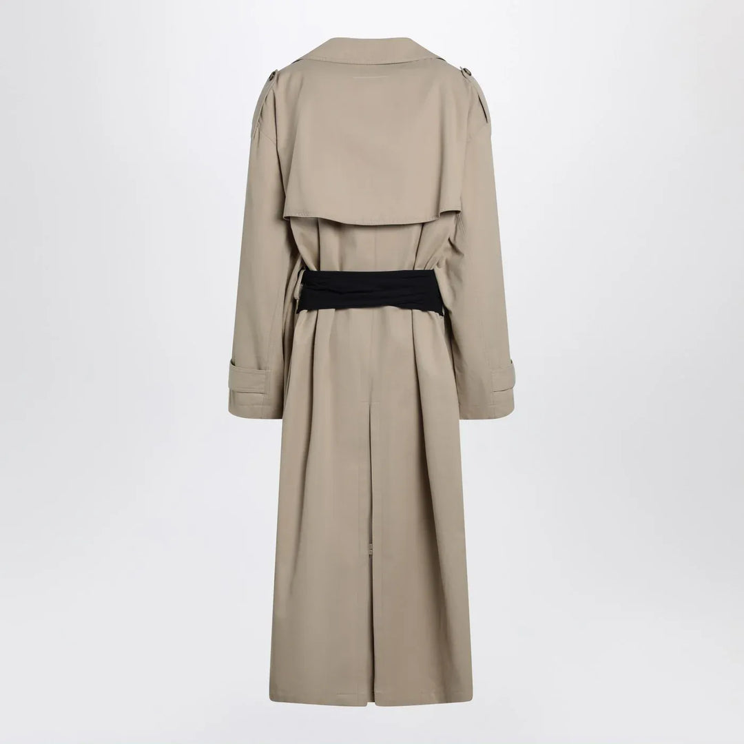 MM6 Maison Margiela - Beige cotton trench coat with gloves Brand Coats &amp; Jackets