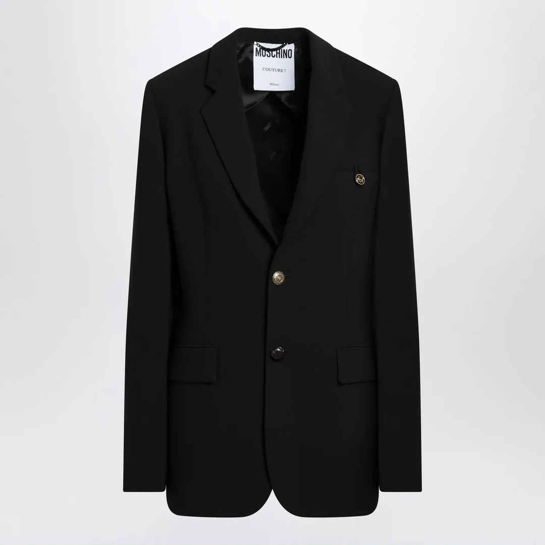 Moschino - Black single-breasted jacket Brand Coats &amp; Jackets 40  IT
