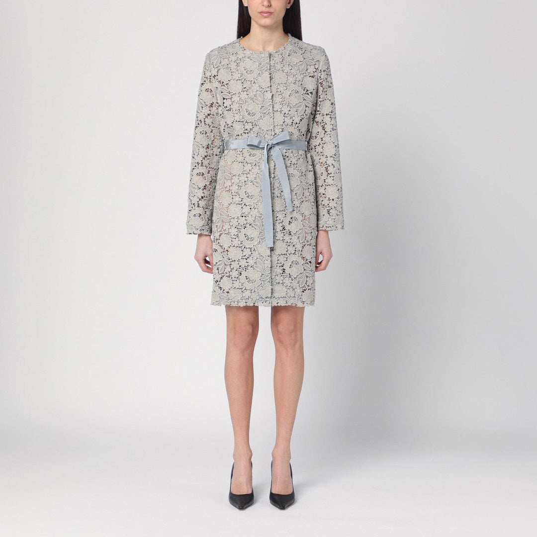 Coats & Jackets L P.A.R.O.S.H. - Light grey lace long jacket Brand