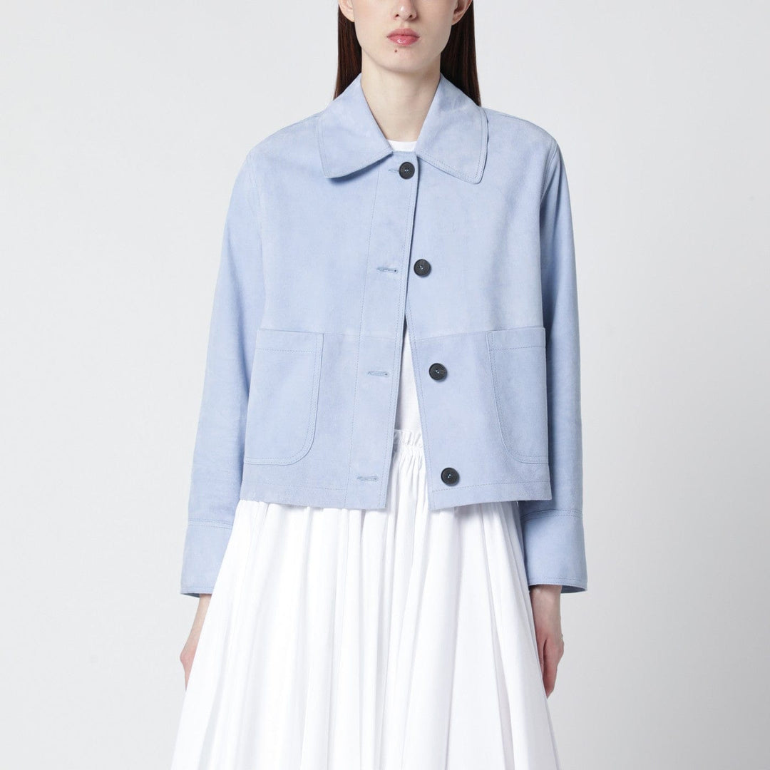 Coats &amp; Jackets Sword 6644 - Light blue leather jacket Brand