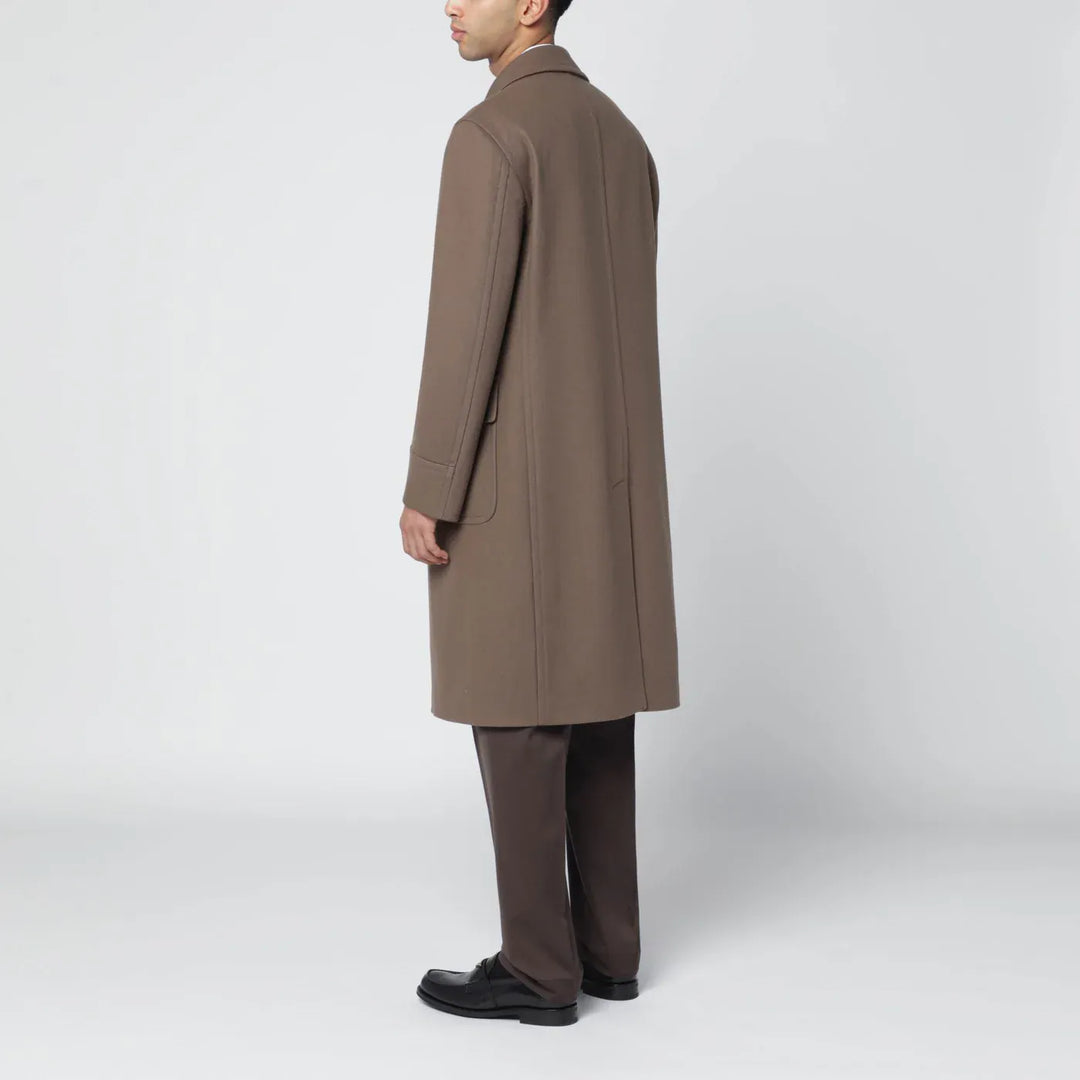 Tagliatore - Taupe double-breasted wool-blend coat Brand Coats &amp; Jackets 46 IT