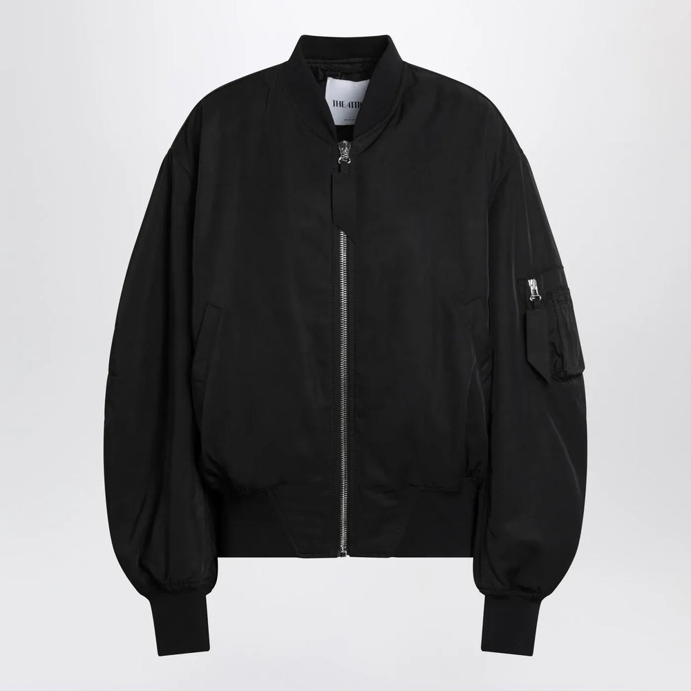 The Attico - Black zip bomber jacket Brand Coats & Jackets 42  IT