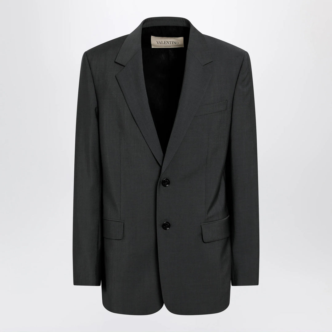 Valentino - Single-breasted wool and mohair jacket in black Brand Coats &amp; Jackets 48 IT