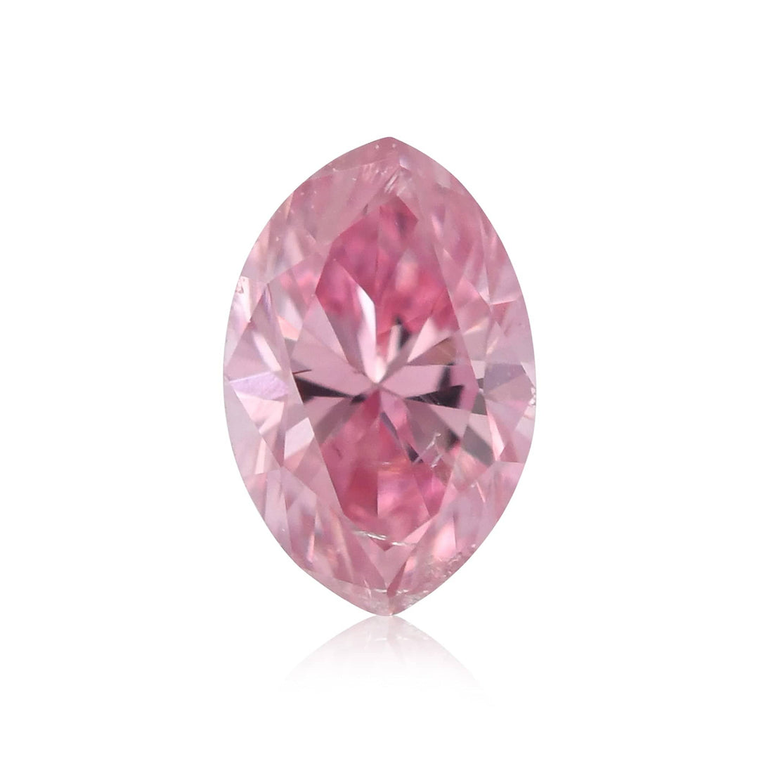 0.12 Carat Fancy Intense Purplish Pink Marquise Diamond (SI2) GIA Brand Color Diamond