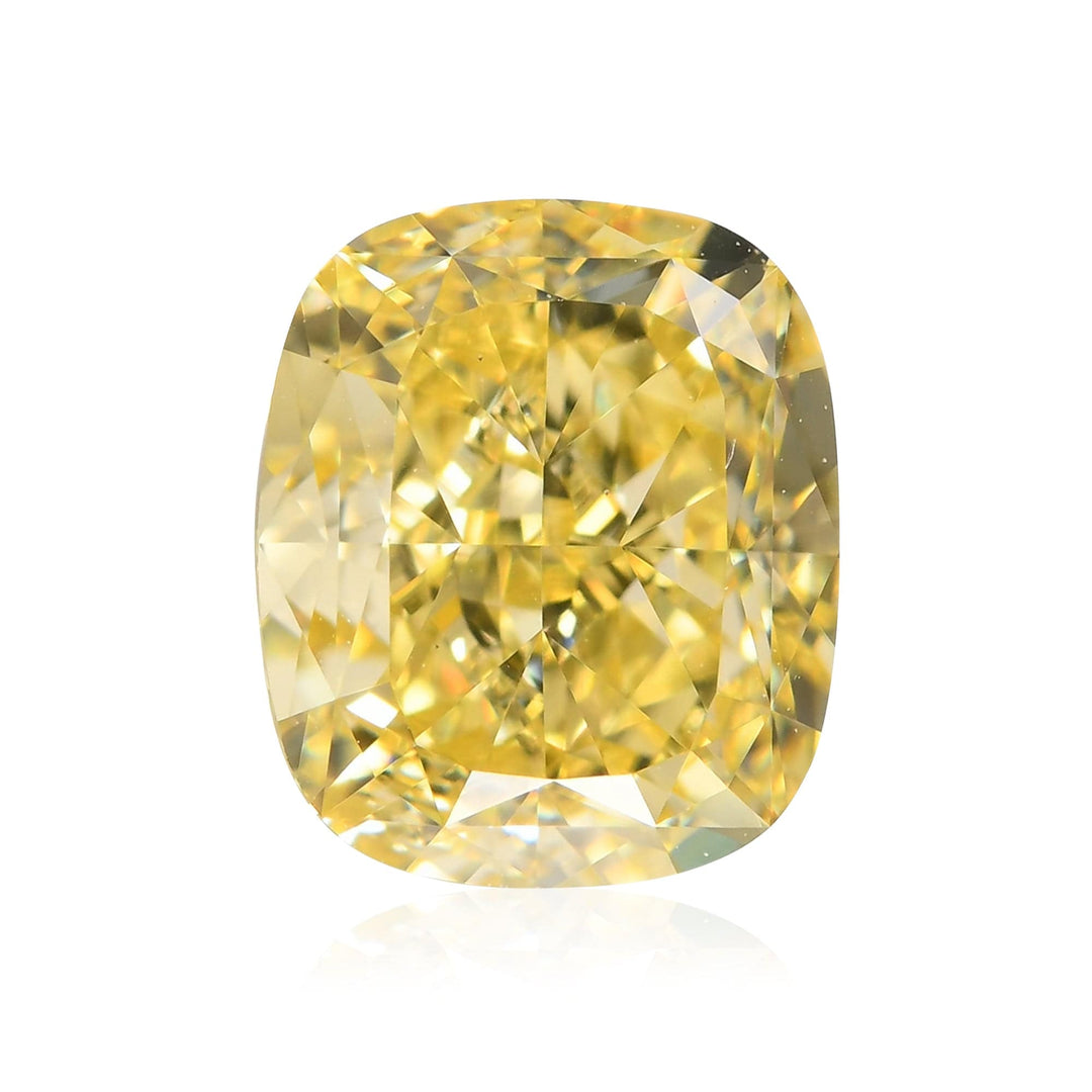 1.31 Carat Fancy Intense Yellow Cushion Diamond VS1 GIA Brand Color Diamond