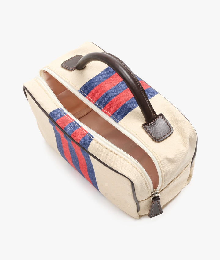 My Style Bags Cosmetic &amp; Toiletry Bags My Style Bags Berkeley Rugby Toiletry Travel Bag Cream Red/Blue Stripes For Men Brand