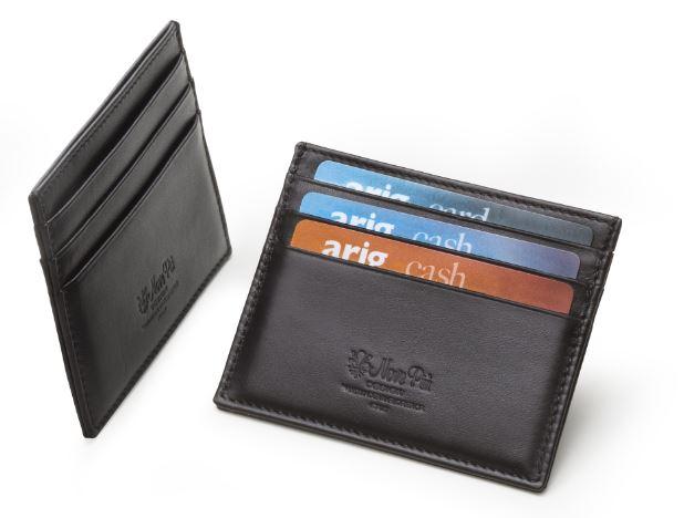 Italian Luxury Group Credit Card Holder Credit Card Holder Black Italian Leather Brand
