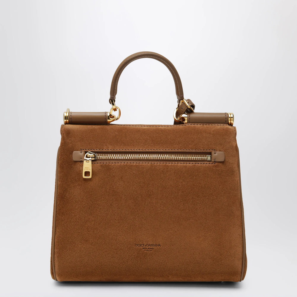 Dolce&Gabbana - Small My Sicily Bag in Camel Split Leather Brand U