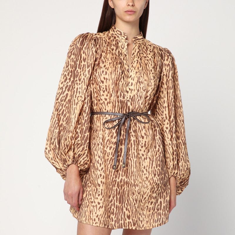 Dresses ZIMMERMANN - Leopard print short dress in linen - 1 Brand
