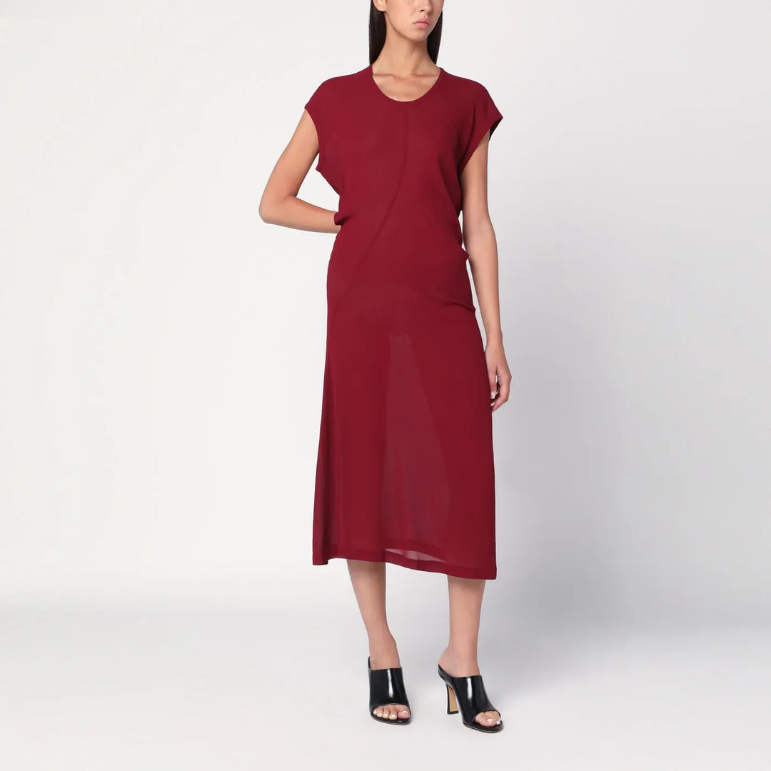 6397 - S-Curve dress in bordeaux chiffon Brand Dresses L
