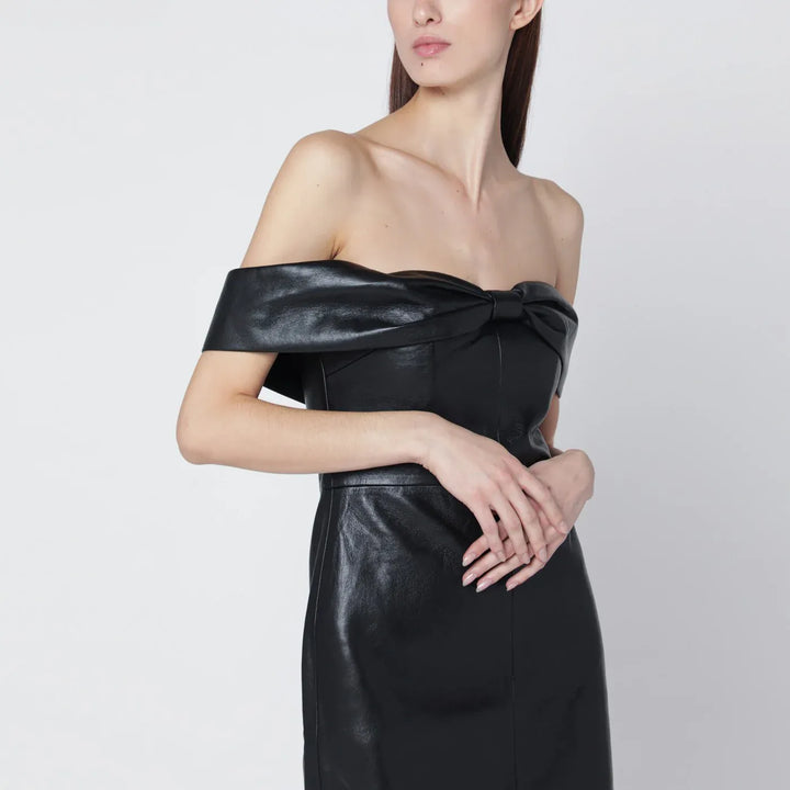 ANINE BING - Colleen black faux leather mini dress Brand Dresses