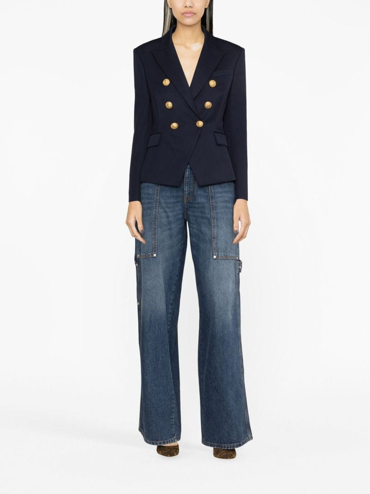 Balmain Jackets 38 Balmain Double-Breasted Blazer Balmain Navy Blue Wool Blazer Brand